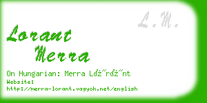 lorant merra business card